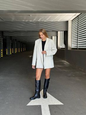 Чоботи жіночі шкіряні чорні на низькому ходу зимові 4415е/41 фото