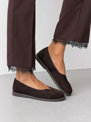 Анатомічні балетки barefoot із натуральної замші &mdash; Коричневий / Шоколад 1106741 фото