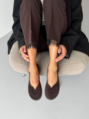 Анатомічні балетки barefoot із натуральної замші &mdash; Коричневий / Шоколад 1106741 фото
