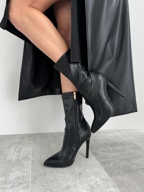 Черные женские ботильоны эко кожа деми флис 3819549 фото