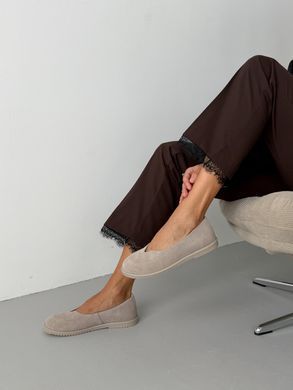 Анатомічні балетки barefoot з натуральної замші | Бежеві 1106936 фото