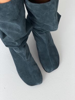 Високі чоботи barefoot зелені &laquo;Малахіт&raquo; з натуральної замші 1130538 фото
