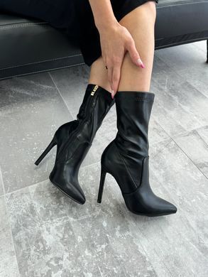 Черные женские ботильоны эко кожа деми флис 3819549s6 фото